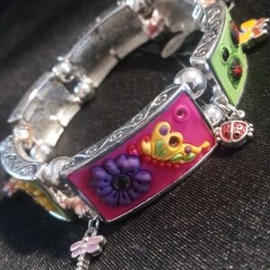 Cookie Lee Expandable spring time bracelet  flower NWT